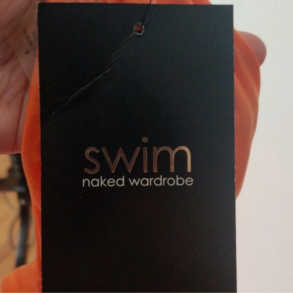 NWT Naked Wardrobe S Orange One Piece Bathing suit - Picture 4 of 4